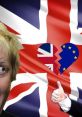 Boris Johnson's expression against a backdrop of the UK flag representing Brexit and global sentiments on the matter.