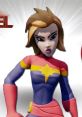 Captain Marvel in Disney Infinity, showcasing her superhero costume and dynamic pose, ready for action and adventure.