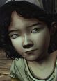 Clementine from The Walking Dead: Season 1, showing determination in a post-apocalyptic setting.