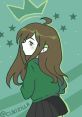 Cuki Kuin character illustration by Cukizilla, showcasing a girl with long hair and a stylish outfit against a green background.