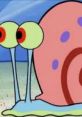 Gary the Snail with big eyes and a pink shell, known for his adorable Sleepytime voice in SpongeBob SquarePants.