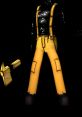 Henry Stein's yellow overalls and gloves against a dark background, evoking the eerie atmosphere of Bendy and the Ink Machine.