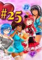 Vibrant characters from HuniePop: Jessie, styled in playful outfits, vibrant colors, and themed icons. Episode #25.