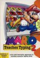 Mario Teaches Typing 2 cover featuring Mario, promoting innovative typing skills for Windows and Macintosh users.