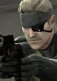 Old Snake aiming a firearm, showcasing stealth and tactical prowess in a suspenseful moment from the Metal Gear Solid series.