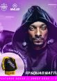 Snoop Dogg in a custom NHL jersey, promoting the NHL 20 HUT Squad Battles. Unique blend of music and sports culture.