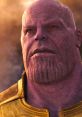 Thanos from Marvel Studios, showcasing his iconic purple skin and intense gaze in Latin American Spanish adaptation.