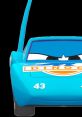 Blue race car from Disney Infinity, resembling The King from Cars, with the number 43 and Dinoco logo prominently displayed.