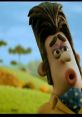 Victor Quartermaine from Wallace & Gromit with his iconic hairstyle and colorful scarf, showcasing his quirky personality.