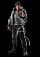 A powerful character from Tekken 8, wearing a stylish jacket and striking a confident pose.