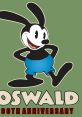 Oswald the Lucky Rabbit celebrates his 90th anniversary with a playful pose and vibrant colors on a green background.