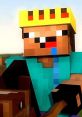 Minecraft character with a crown, showcasing a playful expression, representing gaming fun and creativity in LowLevelNoob style.