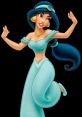 Princess Jasmine dances joyfully in her iconic turquoise outfit, showcasing her adventurous spirit from Disney's Aladdin.