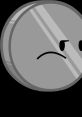 Nickel from Battle For Dream Island with a frowning expression, showcasing its distinctive cartoon design.