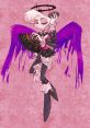 Stylized angel character with pink wings and a halo, exuding charm and elegance in a vibrant pink background.