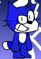 Blue cartoon character with large eyes and a grinning expression, inspired by Gamermickers' unique art style.