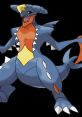 Dynamic Garchomp showcasing fierce features and distinctive colors, representing power and agility in battle.