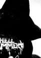 Mysterious figure in a black hoodie with "Hell Hammer" graphic, embodying the dark aesthetic of Mr. Bot's style.