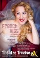 Promotional poster for 'French Kiss' featuring Kevin Amos, showcasing Broadway sopranos at Théâtre Trévise in Paris.