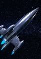 Futuristic Silverback Rocketship soaring through a starry cosmos, showcasing sleek design and glowing engines.