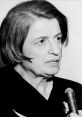Ayn Rand speaking passionately, showcasing her influential ideas on individualism and capitalism in a black-and-white portrait.