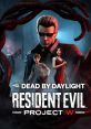 Dead by Daylight Project W featuring iconic characters from Resident Evil, set against a dark, atmospheric background.