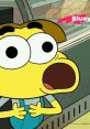 Surprised character from a cartoon, expressing shock in a scene related to "Kabuto Makai. (Rapeando.)" in Castilian Spanish.