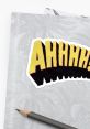 old "AHHHHH!" text graphic on a textured background with a pencil, evoking surprise and excitement. Perfect for creative projects.