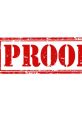 Red "PROOF" stamp design with a distressed texture, symbolizing verification and authenticity in documents.