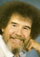 Bob Ross beaming with a smile, showcasing his signature hairstyle and relaxed demeanor, embodying the spirit of art.
