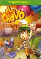 El Chavo holding a net, animated scene from Season 1, colorful balloons and a fly in a playful neighborhood setting.