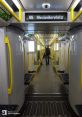 Interior of a BVG subway train in Berlin, featuring the U5 line to Alexanderplatz, showcasing modern transit design.