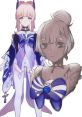 Kokomi fan art showcasing a vibrant character design, highlighting her elegant outfit and unique accessories.