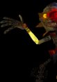 Animated character with a sinister grin, glowing eye, and eerie pose, embodying the theme of "Ruined Sun" horror.