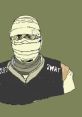 SWAT character in a tactical vest, partially bandaged, conveying a mysterious persona for King Komotion's creative project.