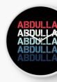 Bold "Abdullah" clock design with a black background, featuring vibrant red and blue text for striking visual appeal.