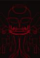 Abstract red line art with a mysterious figure, reflecting AJ Nevins' unique artistic style and creativity.