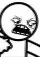 Angry cartoon character expressing irritation, showcasing exaggerated facial features and intense emotions in a minimalist style.