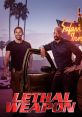 Dynamic duo poses by a vehicle in a scene from "Lethal Weapon," showcasing camaraderie and action-packed adventures.