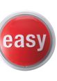 Red Staples Easy Button with bold white text, symbolizing simplicity and efficiency in office tasks.