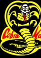 Cobra Kai logo featuring a striking snake design in yellow and red, embodying the show's martial arts spirit.