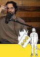 Chris D'Elia on the Congratulations Podcast, holding a drink and engaging in lively conversation.