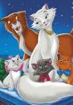 The Aristocats family poses together under a starry night, showcasing their charming personalities and playful spirit.
