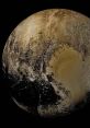 Detailed view of Pluto's surface, showcasing its diverse geology and icy terrain against a black backdrop.