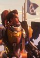 Athena from Overwatch 2, showcasing her striking armor and confident pose, set against a vibrant backdrop.