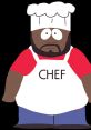 Chef from South Park, wearing a chef's hat and apron, delivering humorous wisdom and culinary advice in a cartoon style.