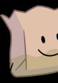 Cartoon Barf Bag (BFDI) character with a smiling face and unique packaging design, popular in animation and BFDI fandom.